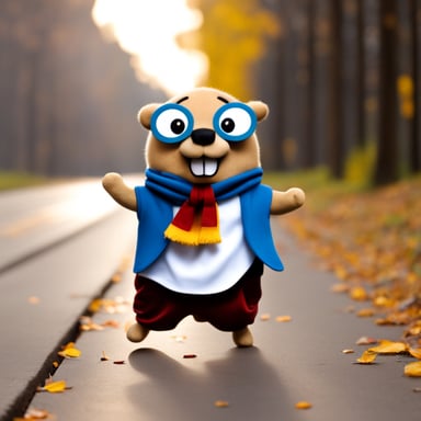 Go Blue Gopher wearing typical German dress