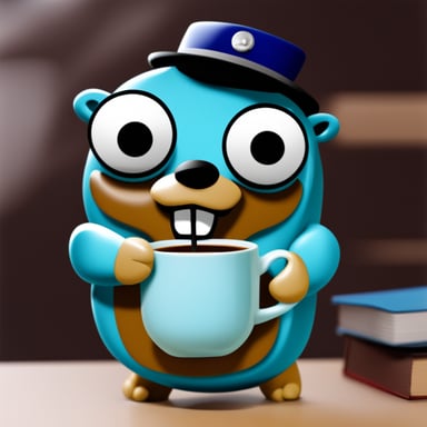 Go blue gopher drinking a hot coffee.