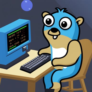 Go Blue Gopher using a Commodore 64.