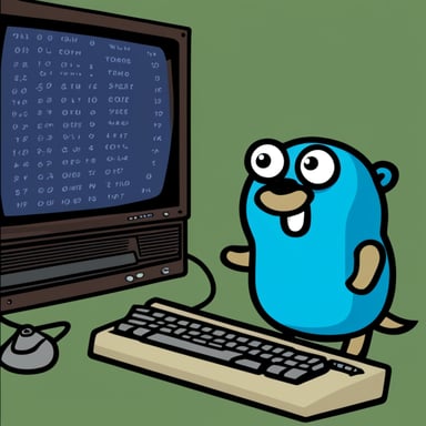 Go Blue Gopher using a Commodore 64.