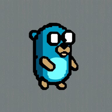 Go Blue Gopher as 8-bit pixel art