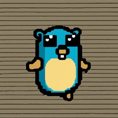 Go Blue Gopher as 8-bit pixel art