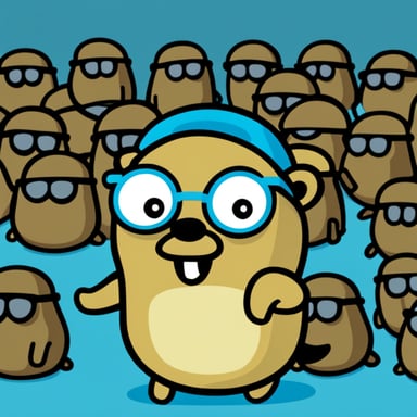 Go Blue Gopher as a bespectacled gopher