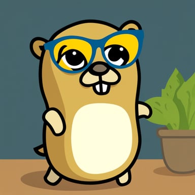 Go Blue Gopher as a bespectacled gopher