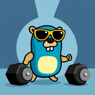 Go Blue Gopher as a bodybuilder