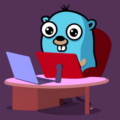 Go Blue Gopher as evil hacker gopher.