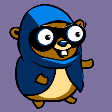 Go Blue Gopher as evil hacker gopher.