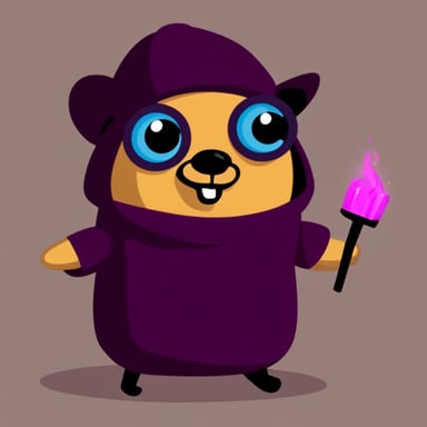 Go Blue Gopher as evil hacker gopher.
