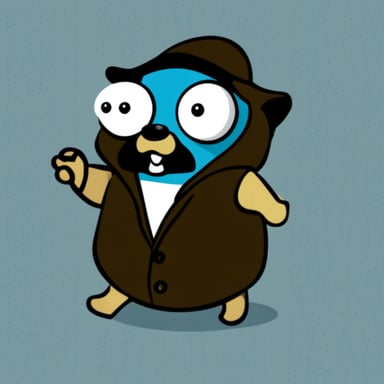 Go Blue Gopher as evil hacker gopher.