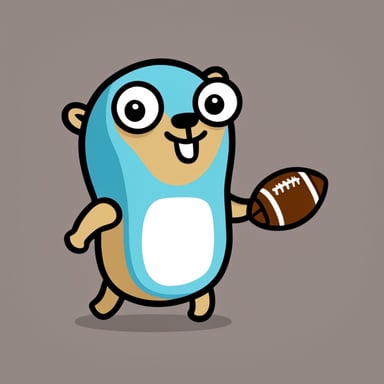 Go Blue Gopher playing American football.
