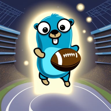 Go Blue Gopher playing American football.