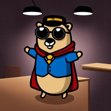 Go blue gopher as Clark Kent