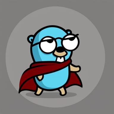 Go blue gopher as Clark Kent