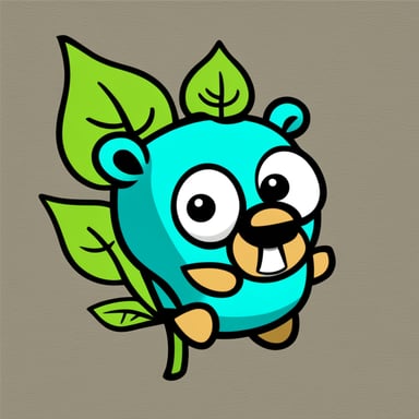 A cheerful turquoise Go Blue Gopher mascot with a playful expression, standing confidently. It wears a snug, bright shirt that has a large, stylized leaf emblem centered on the chest. To the left of the leaf, the letter 'M' is boldly printed, and to the right, the letter 'X', both in a font that matches the energy and fun of the character. The leaf is perhaps in a vibrant green color, symbolizing growth and nature, tying into the MongoDB theme. The Go Blue Gopher's open arms and exuberant smile suggest it's ready to engage and assist, embodying the helpful nature of the go-mongox library.