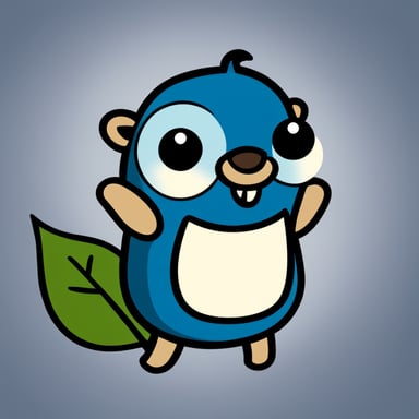 A go blue gopher wearing a snug shirt featuring a central leaf emblem. To the left of the leaf is a bold 'M,' and to the right, an equally bold 'X', both integrated into the design of the shirt in a harmonious and stylish manner.