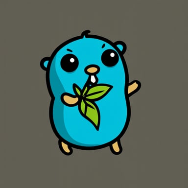 A go blue gopher wearing a snug shirt featuring a central leaf emblem. To the left of the leaf is a bold 'M,' and to the right, an equally bold 'X', both integrated into the design of the shirt in a harmonious and stylish manner.