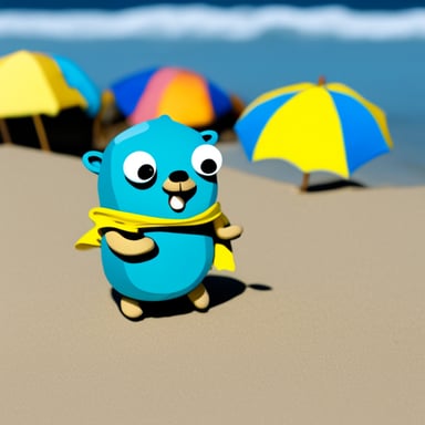 Go Blue Gopher at the beach.