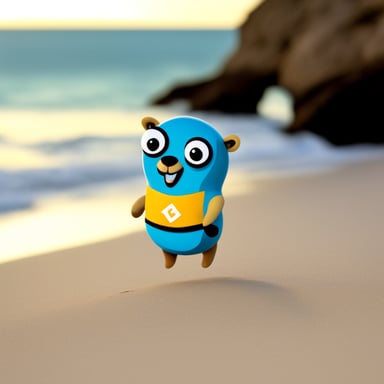 Go Blue Gopher at the beach.