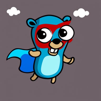 Go Blue Gopher as the flying superhero gopher.