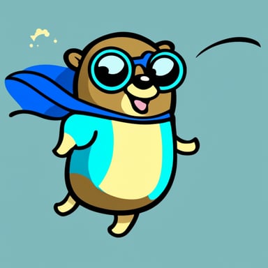Go Blue Gopher as the flying superhero gopher.