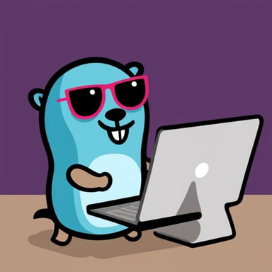 Go Blue Gopher as a hacker.
