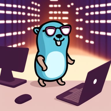 Go Blue Gopher as a hacker.