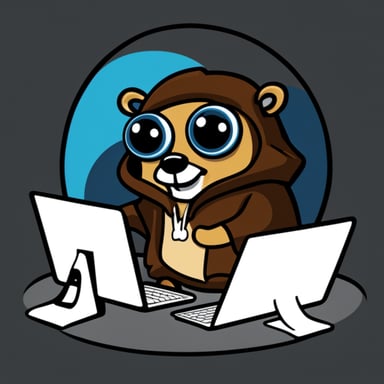 Go Blue Gopher as a hacker gopher with a dark background and EO written on its hoodie.