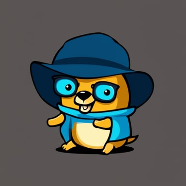 Go Blue Gopher as a hacker gopher with a dark background and EO written on its hoodie.