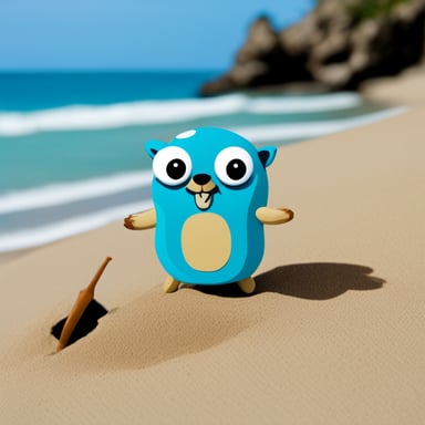 Go Blue Gopher on the beach.