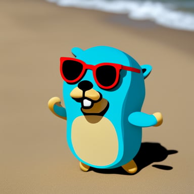 Go Blue Gopher on the beach.