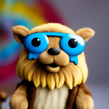 Close up of Go Blue Gopher with a short van dyke goatee that matches the rest of Go Blue Gopher's fur color. It is wearing a tattered tie-dye t-shirt. Go Blue Gopher's fur should be slightly shaggy and unkempt, but not to the point of looking like a hobo.