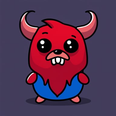 Go Blue Gopher as a devil, imp, with horns, in red color.