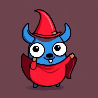 Go Blue Gopher as a devil, imp, with horns, in red color.