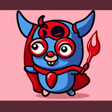 Go Blue Gopher as a devil, featuring red color and horns, embodying mischief.