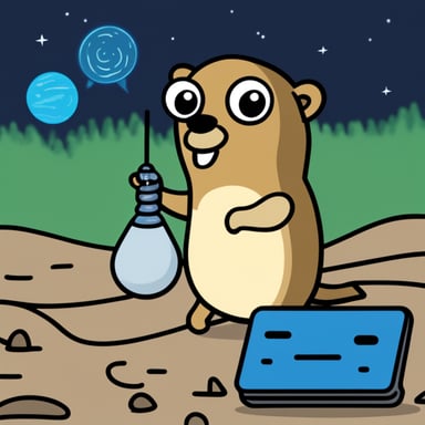 A gopher holding a cellular router becomes Go Blue Gopher holding a cellular router.