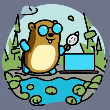 A gopher holding a cellular router becomes Go Blue Gopher holding a cellular router.
