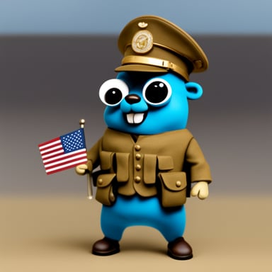 Go Blue Gopher as a United States Marine.