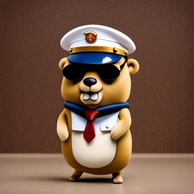 Go Blue Gopher as a United States Marine.
