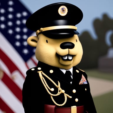 Go Blue Gopher as a United States Marine.