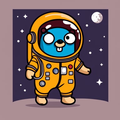 Go blue gopher as an astronaut.
