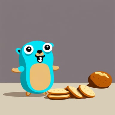 Go Blue Gopher with bread around its face.
