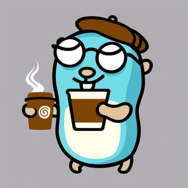 Go Blue Gopher with glasses and coffee who really likes bread.