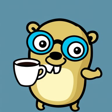 Go Blue Gopher with glasses and coffee who really likes bread.