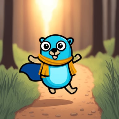 Go Blue Gopher running on a trail