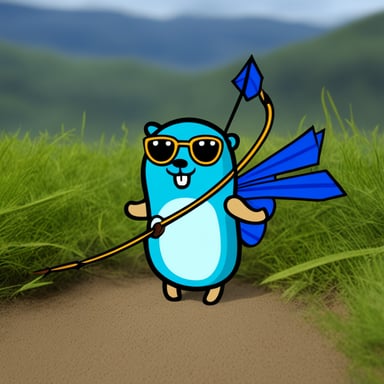 Go Blue Gopher with bow and arrow