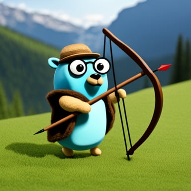Go Blue Gopher with bow and arrow