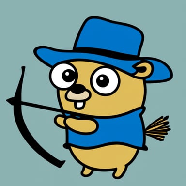 Go Blue Gopher with bow and arrow