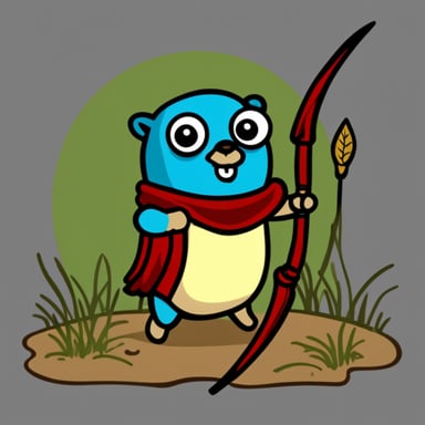 Go Blue Gopher with bow and arrow