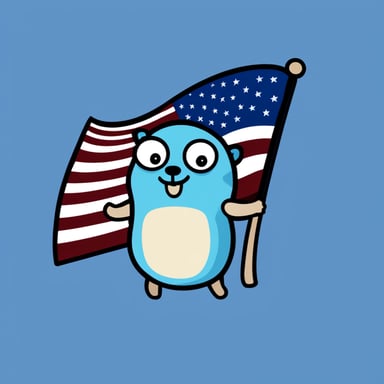 Go Blue Gopher with systemd logo as flag.