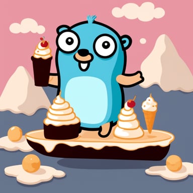 Go Blue Gopher with lots of ice cream.
